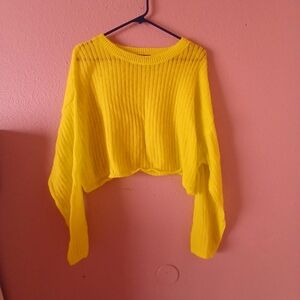 Wild Fable Yellow Cropped Sweater XL